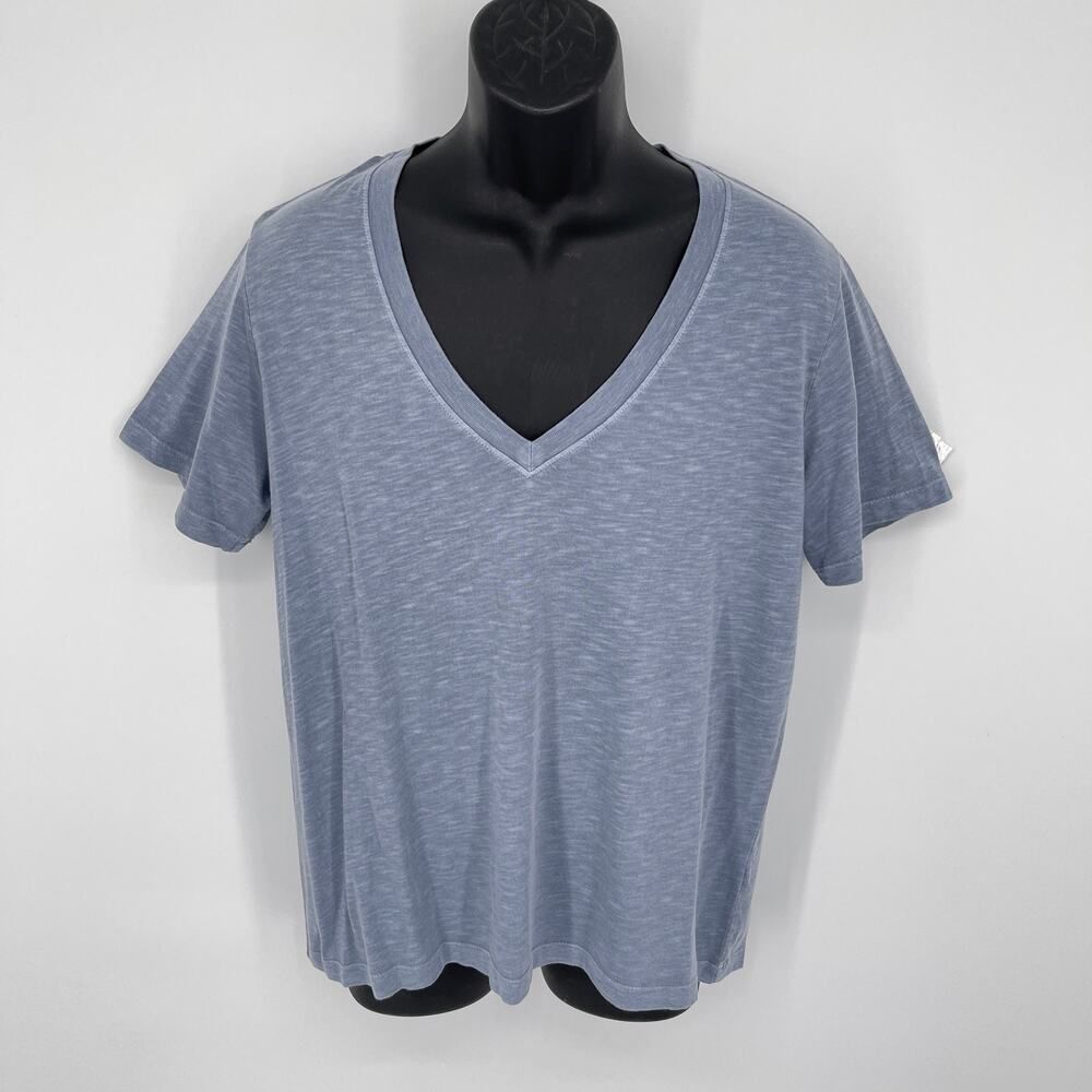 Marine Layer Super Soft Relax V-Neck T Shirt NEW Womens Size M Short Sleeve Blue